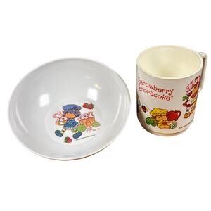 VINTAGE 1980's DEKA STRAWBERRY SHORTCAKE cup/mug and Blueberry muffin Bowl